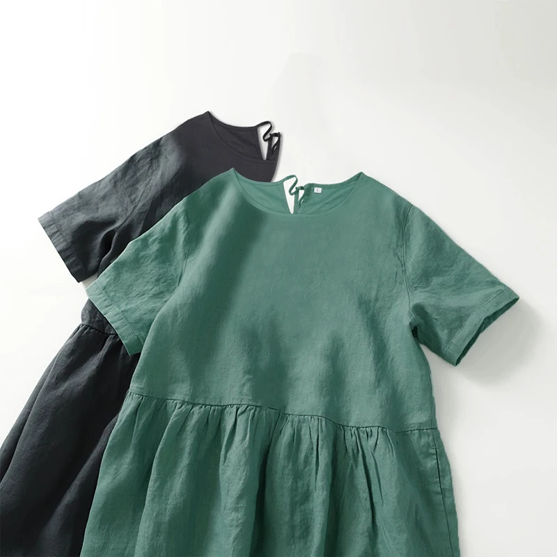 Шикарное платье из хлопка и льна - Фотография_3