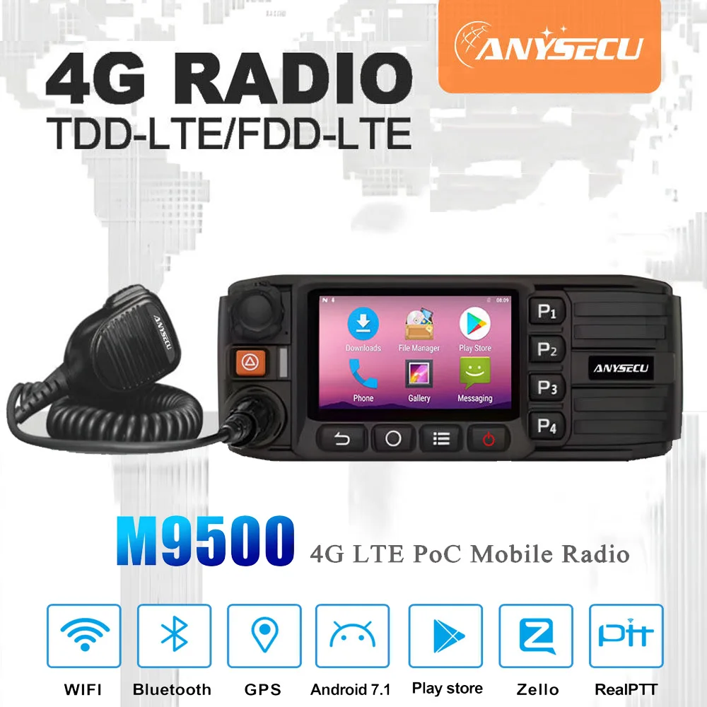 Сетевое радио anysecu 4g m9500 andriod 7