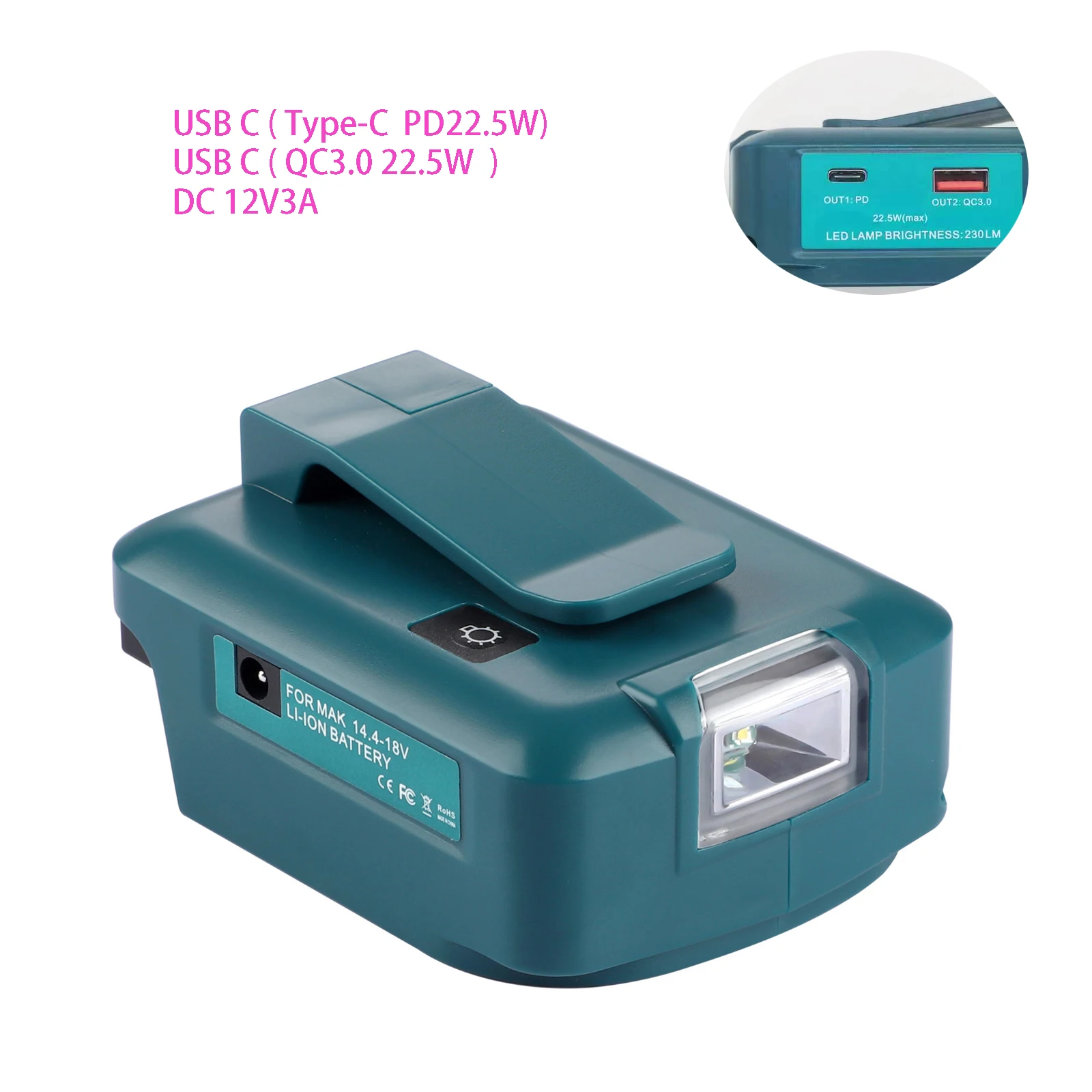 Адаптер для аккумулятора makita 18 в для diy dc 12 в 3 а и pd 22 - Фотография_6