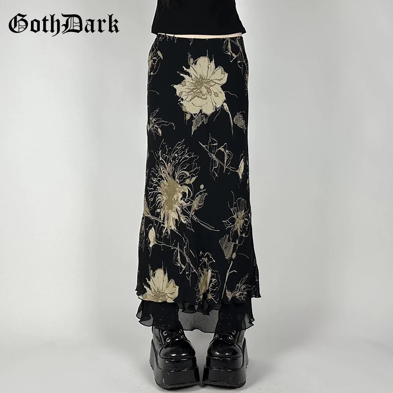 Женская трапециевидная юбка goth dark