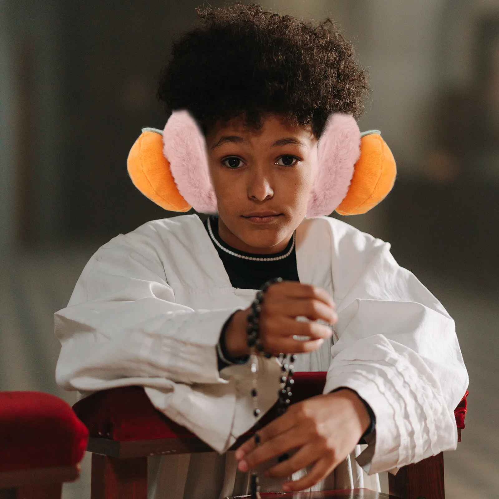 Теплые наушники с рисунком моркови - Фотография_4