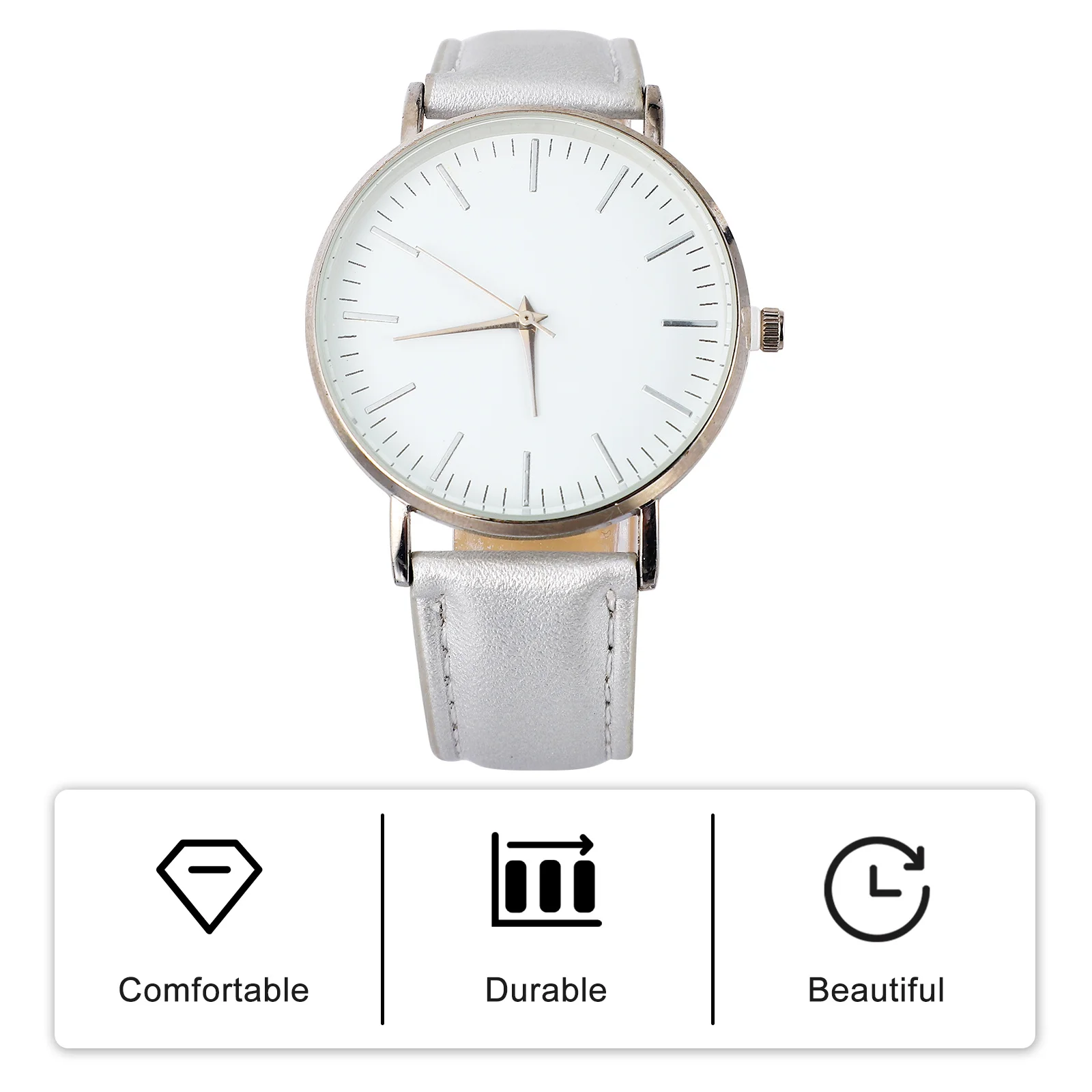 Часы для пар, серебряные часы из искусственной кожи