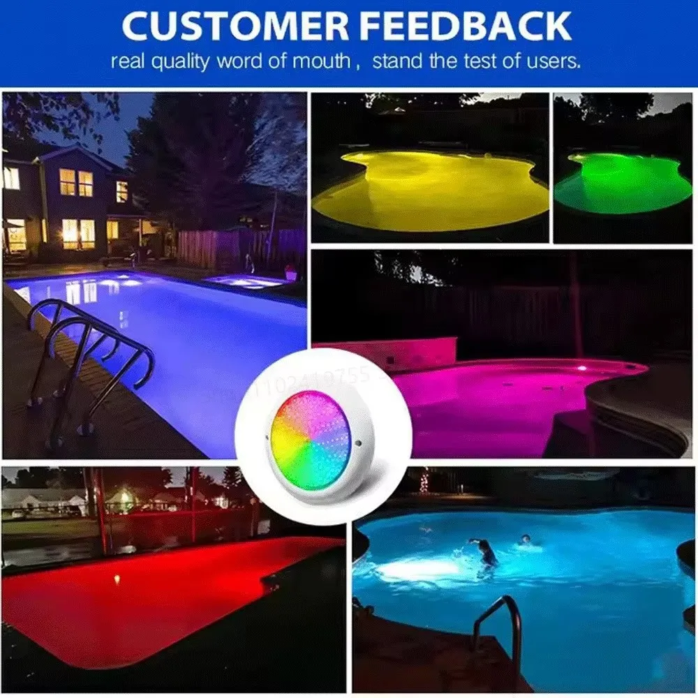 Ip68 водонепроницаемый dc12v 18w rgb светодиодный светильник для бассейна - Фотография_6