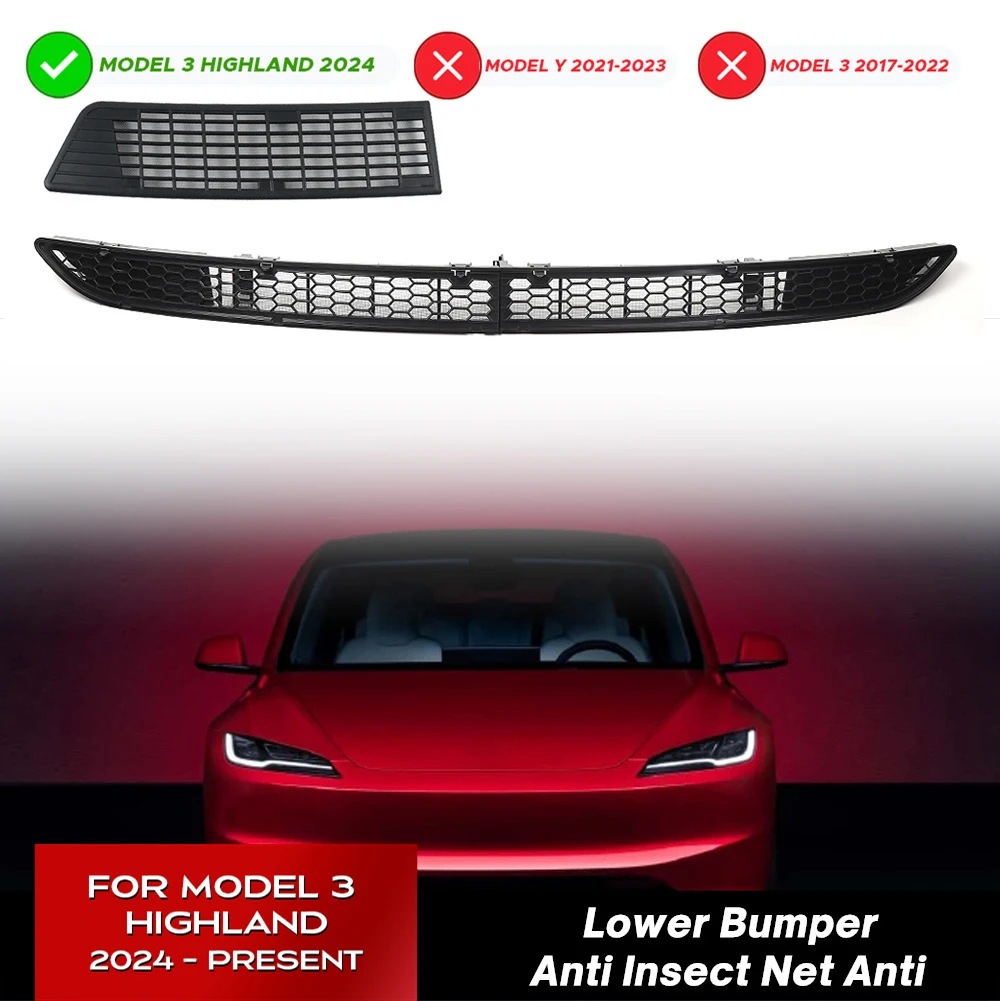 Нижний бампер для tesla model 3 highland 2024