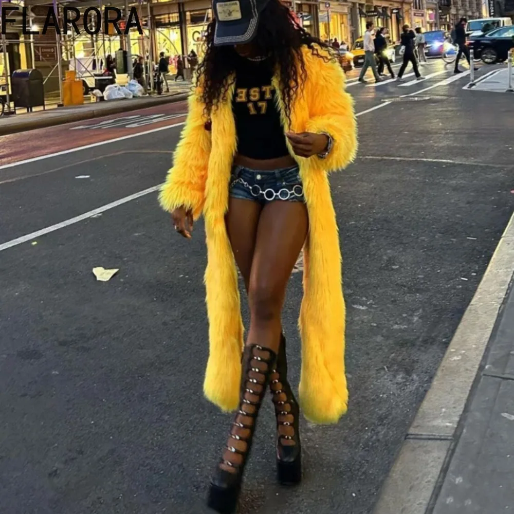 Flarora модные женские пальто из искусственного меха