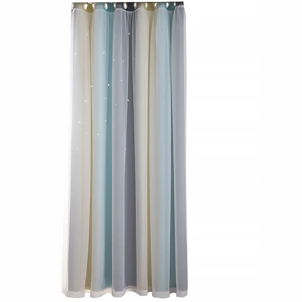 Двухслойная блестящая сетчатая занавеска со звездой - Фотография_3