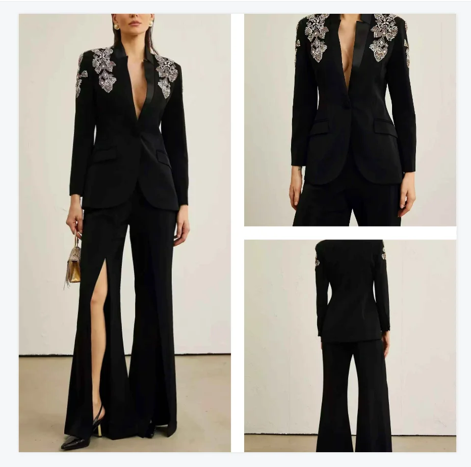 Черный женский костюм и брюки