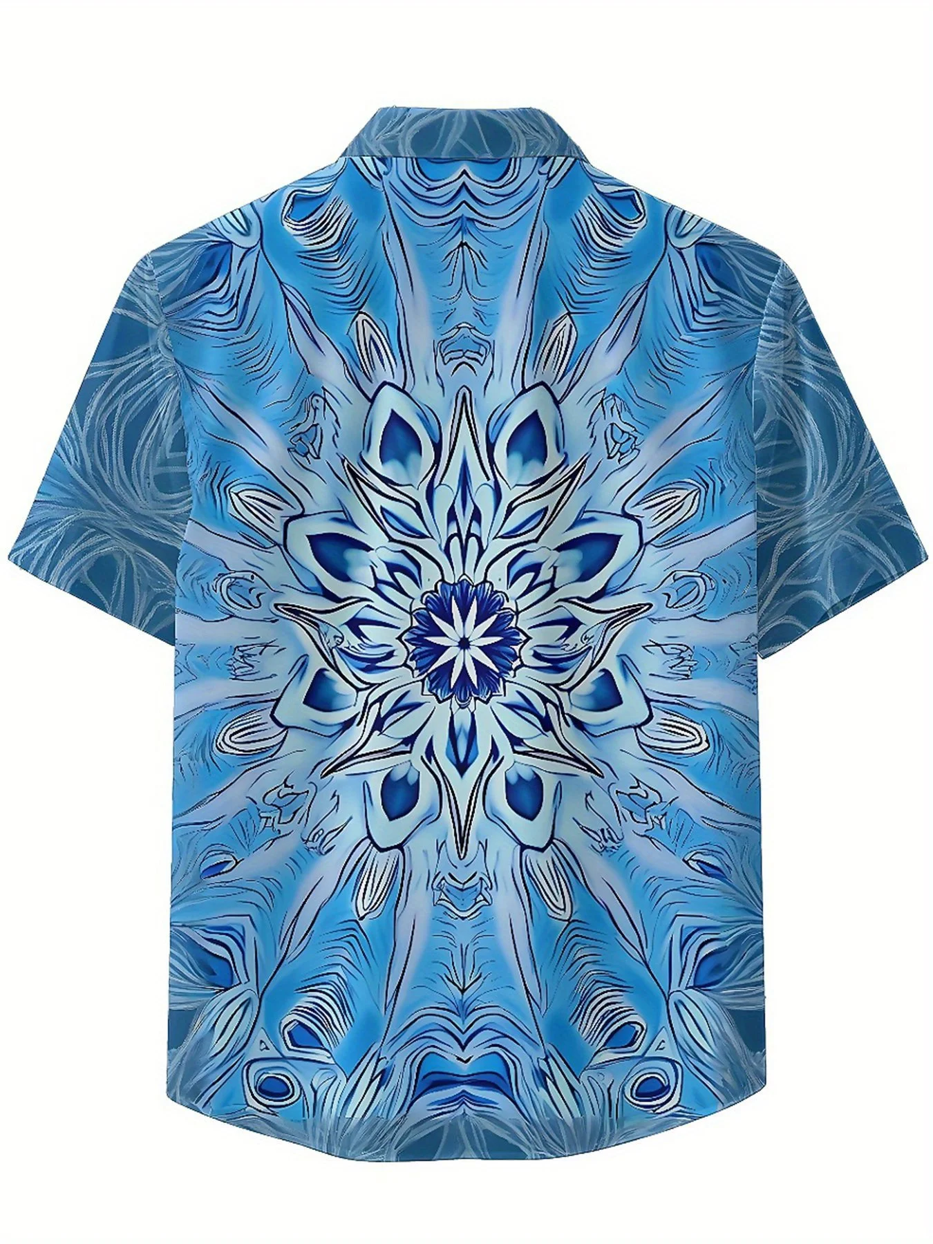 Мужские гавайские рубашки больших размеров с цветочным узором мандалы - Фотография_3