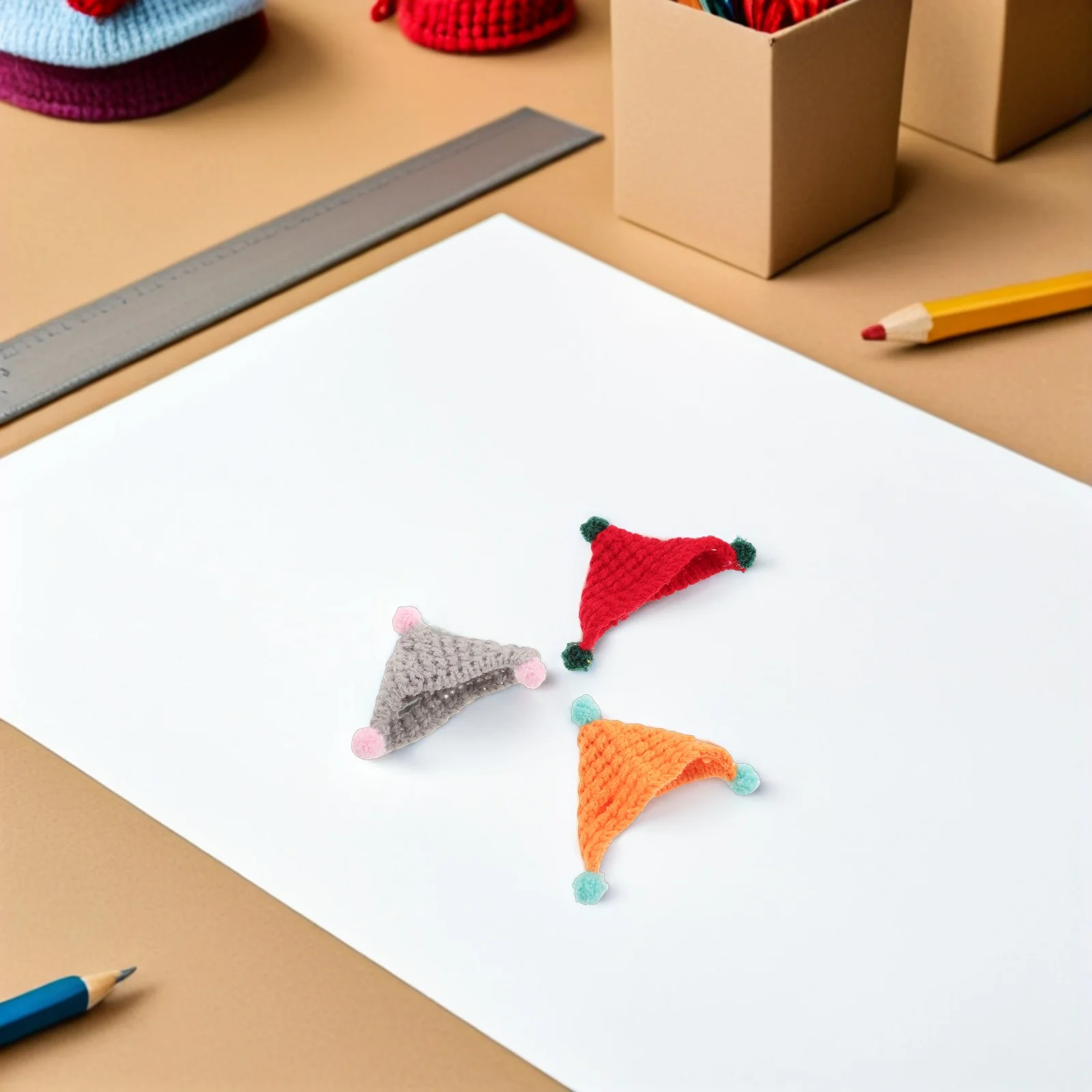 Мини-вязаные шапки