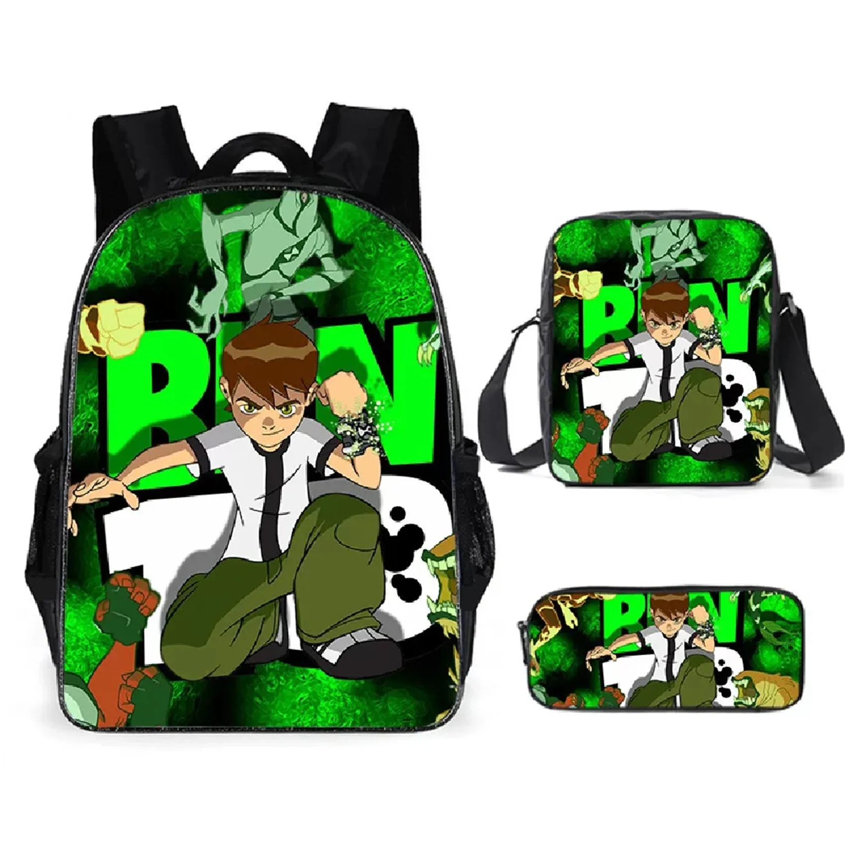 Легкий рюкзак ben 10 с сумкой на одно плечо + пенал