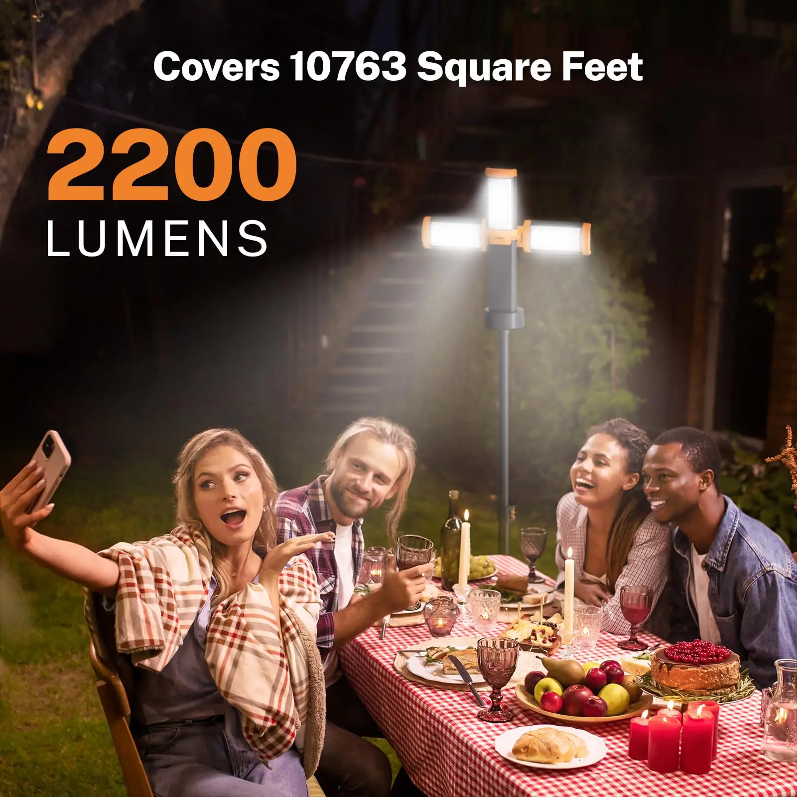 Перезаряжаемый фонарь для кемпинга с подставкой - Фотография_3