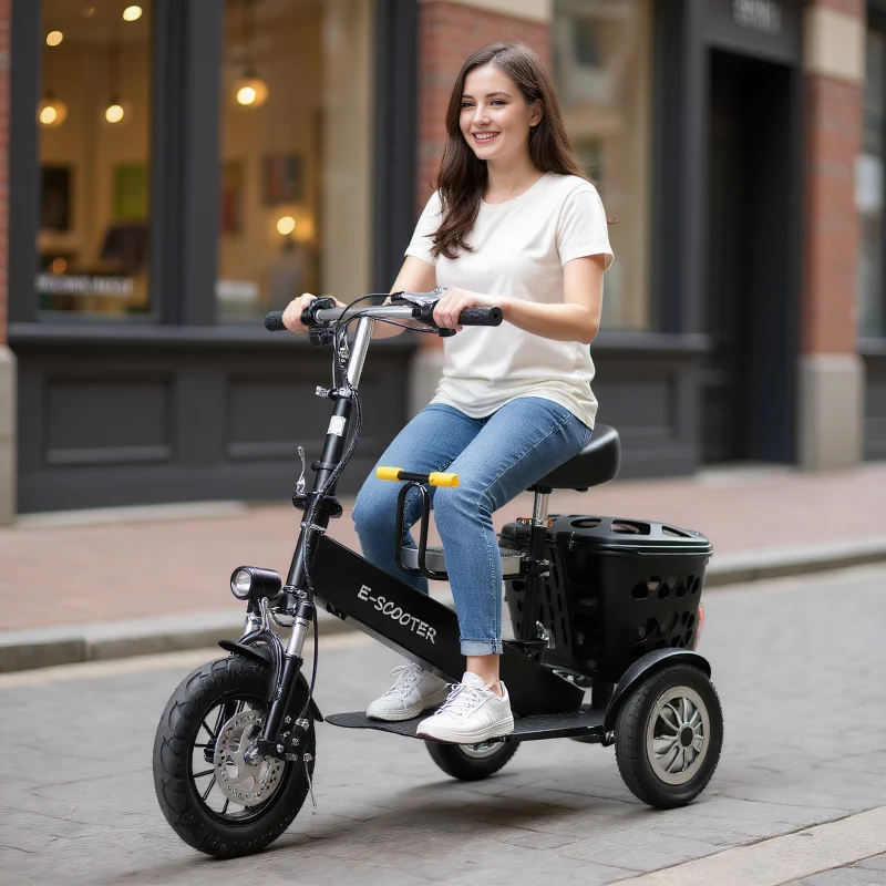 Складной мини-электрический трехколесный