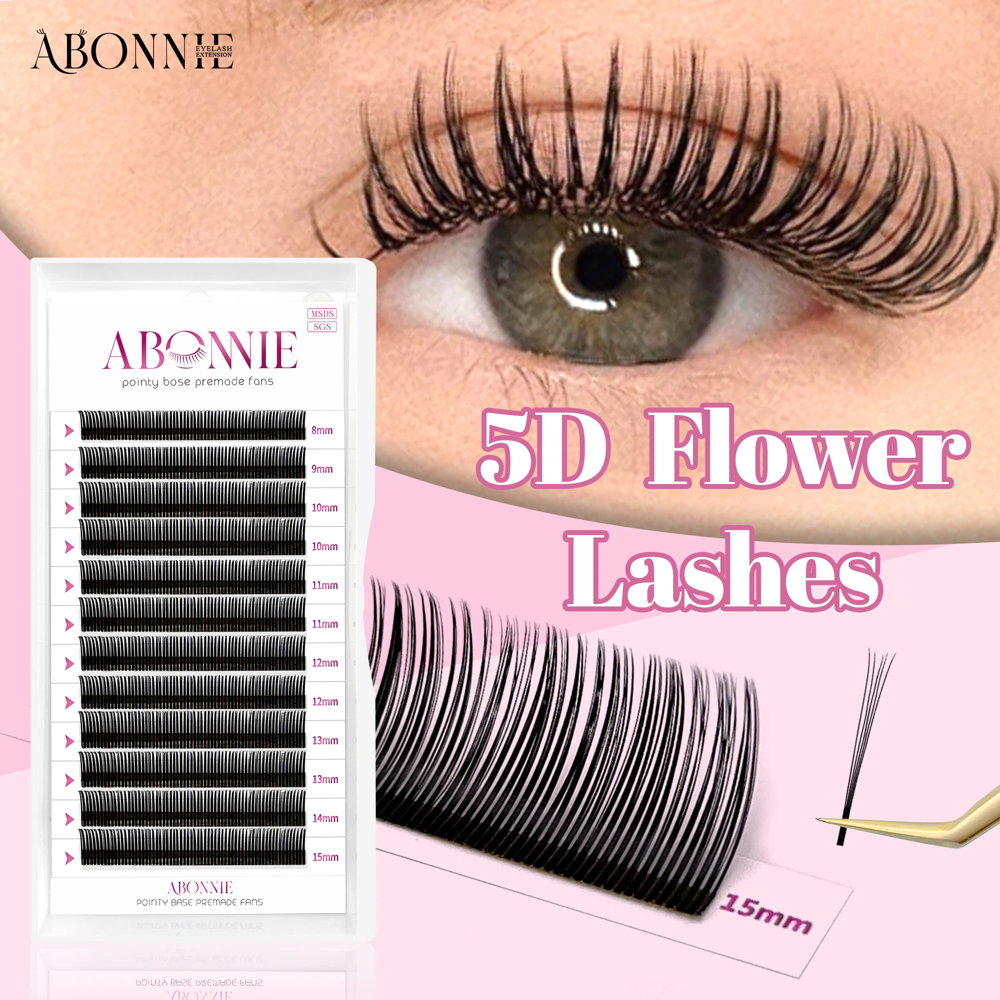 Закрытые веерные ресницы abonnie