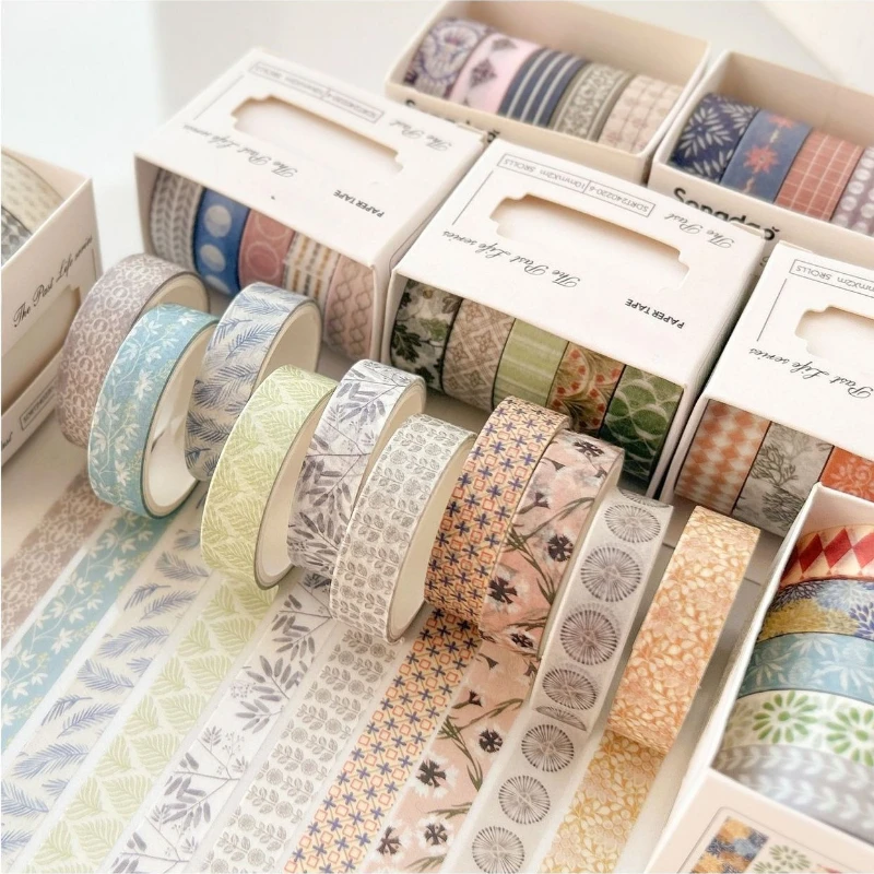 5 рулонов винтажной цветочной ленты васи - Фотография_5