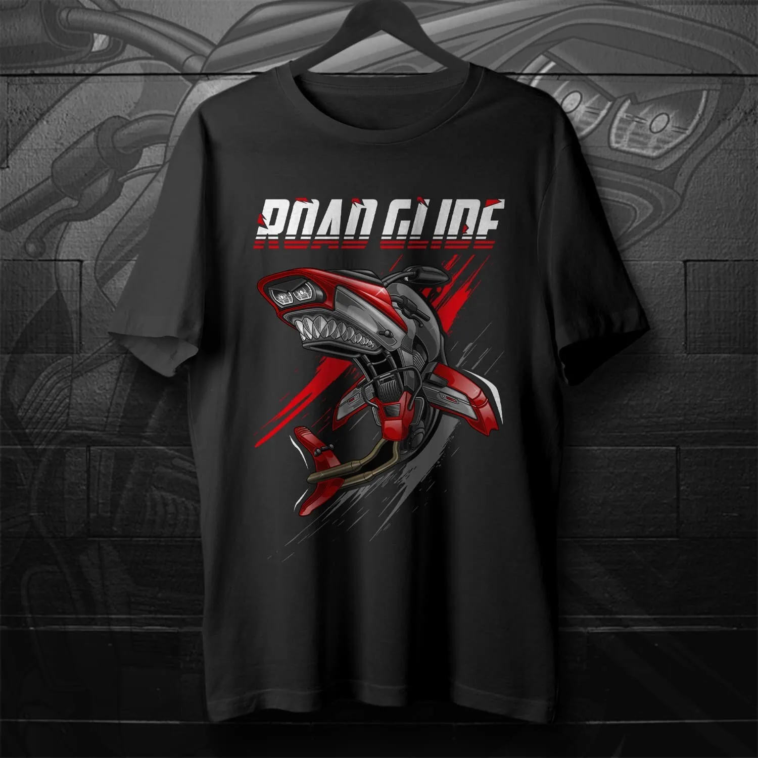 H-d road glide мотоциклетная футболка в стиле акулы