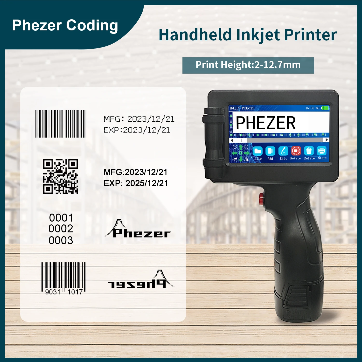 Ручной струйный принтер phezer p17