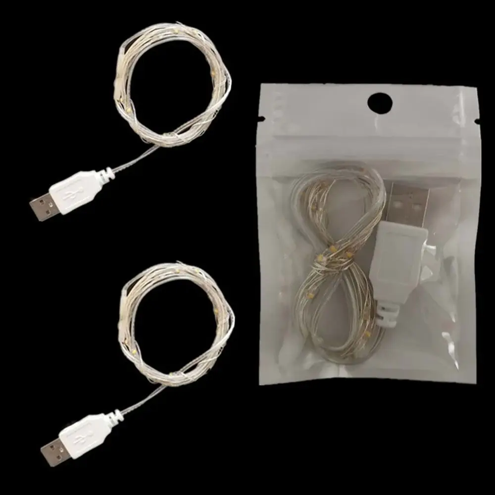 Usb светодиодный гирляндный светильник из медной серебряной проволоки - Фотография_6