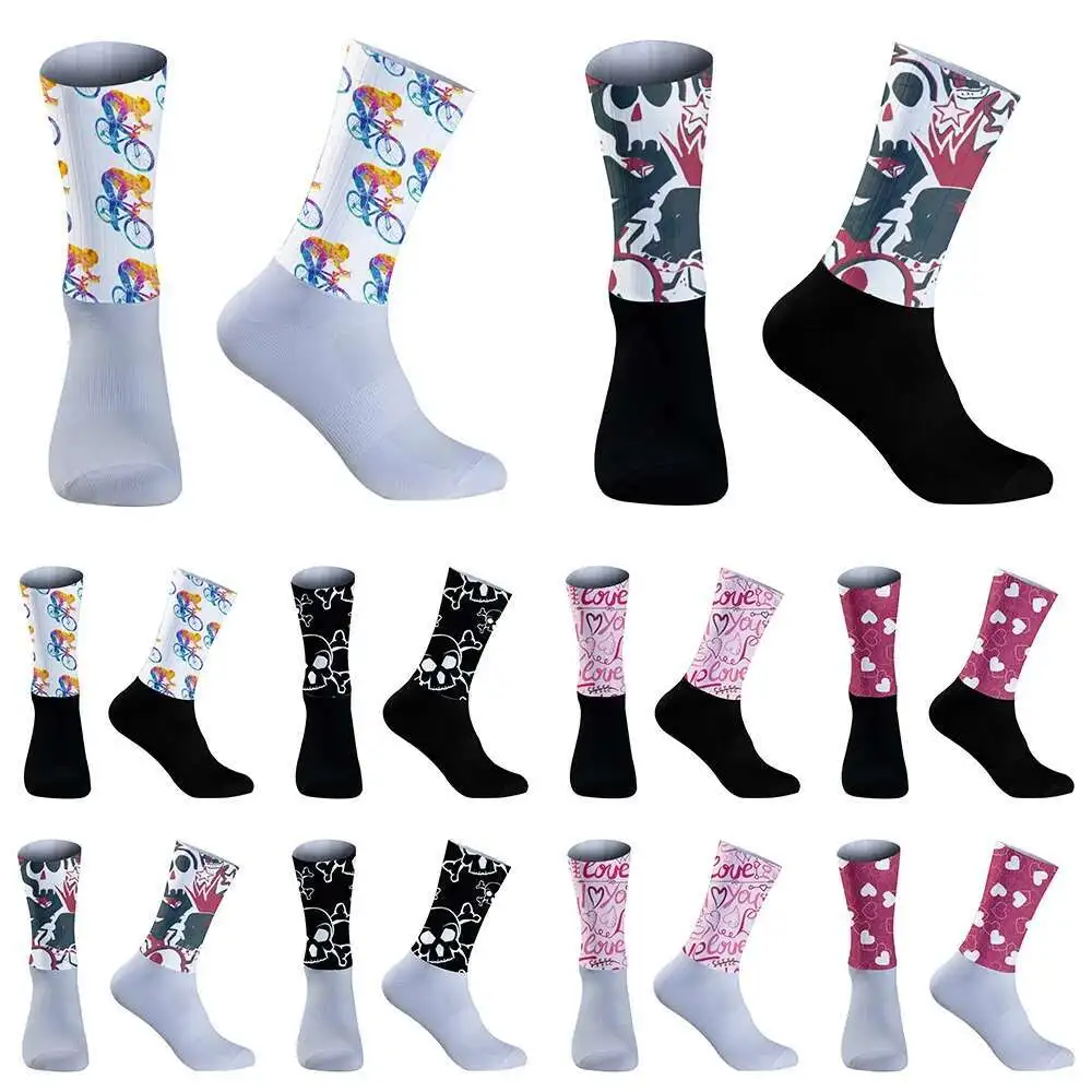 Новые летние противоскользящие бесшовные дышащие велосипедные носки