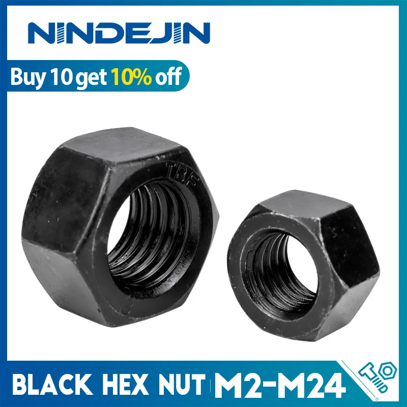 Черные шестигранные гайки m2 m2