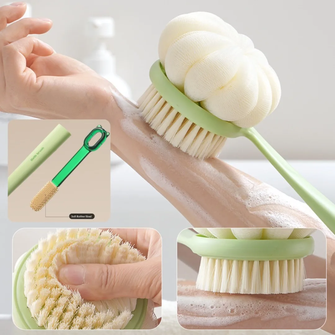 3-в-1 мягкая скрубберная щетка для спины - Фотография_3