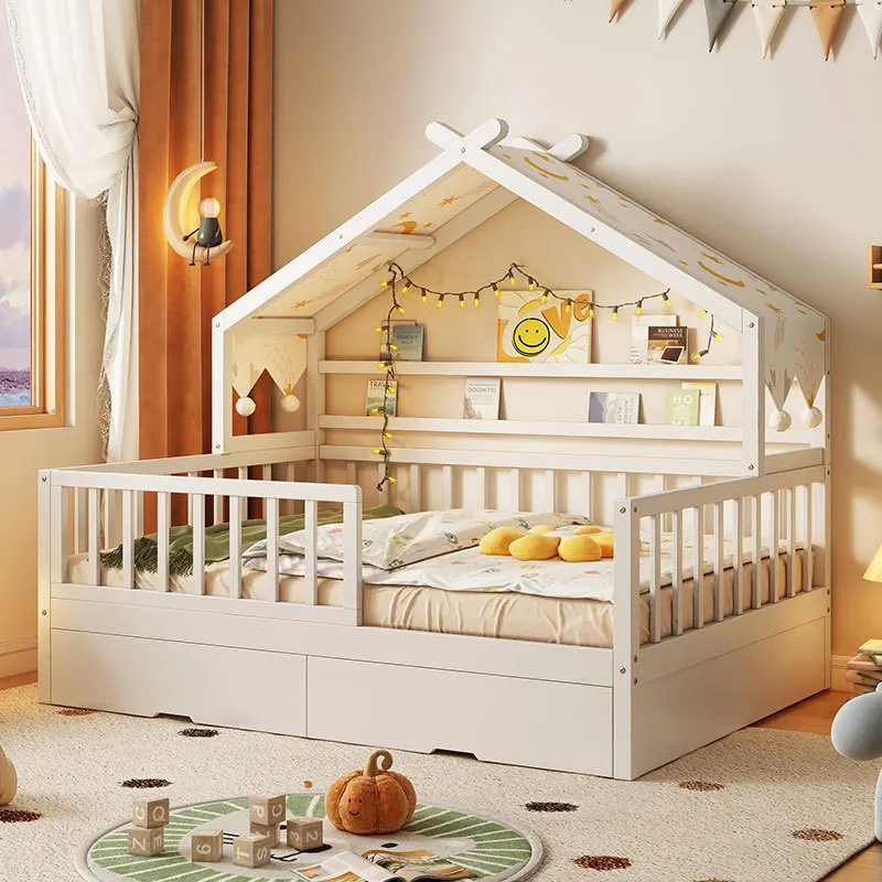 Детская кровать принцессы из цельного дерева для девочек - Фотография_5