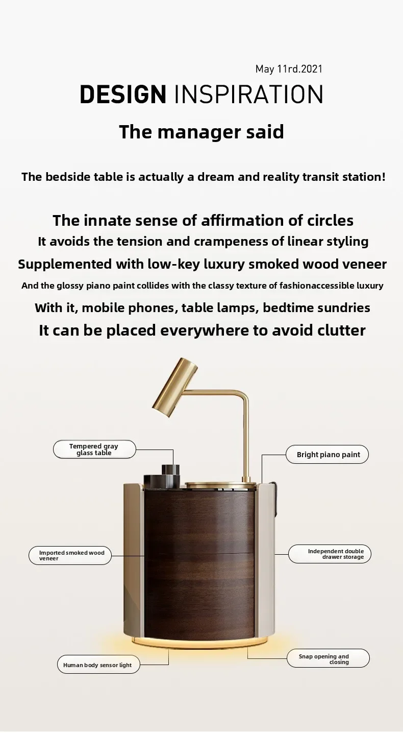 Итальянский минималистичный прикроватный столик из массива дерева - Фотография_5