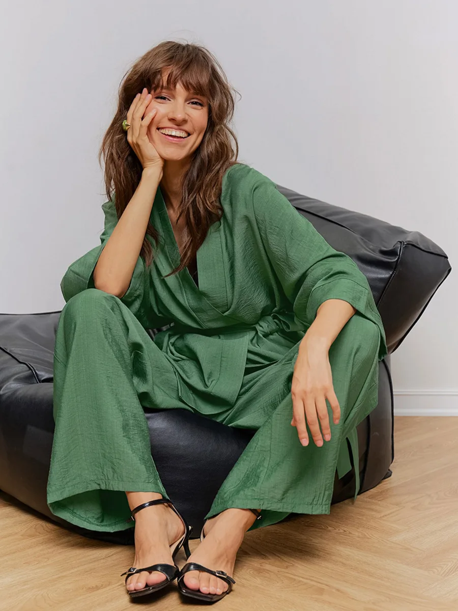 Mozuleva женский пижамный комплект с длинными рукавами - Фотография_4