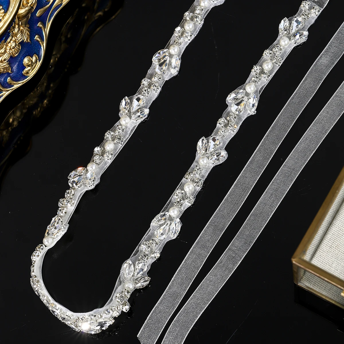 Miallo модный свадебный пояс с серебряными стразами - Фотография_6