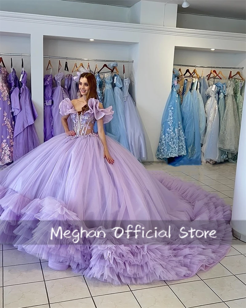 Фиолетовые аппликации quinceanera