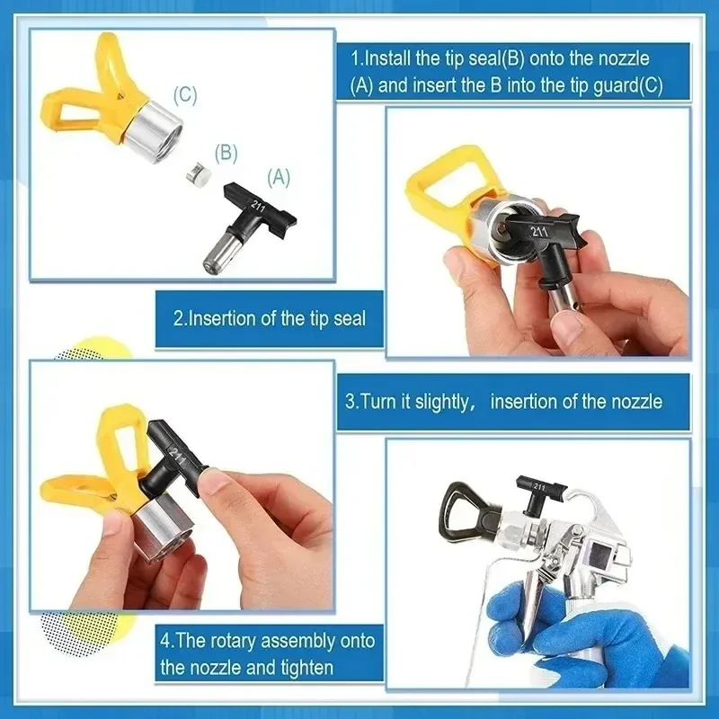 Черные безвоздушные распылительные насадки suntool - Фотография_4
