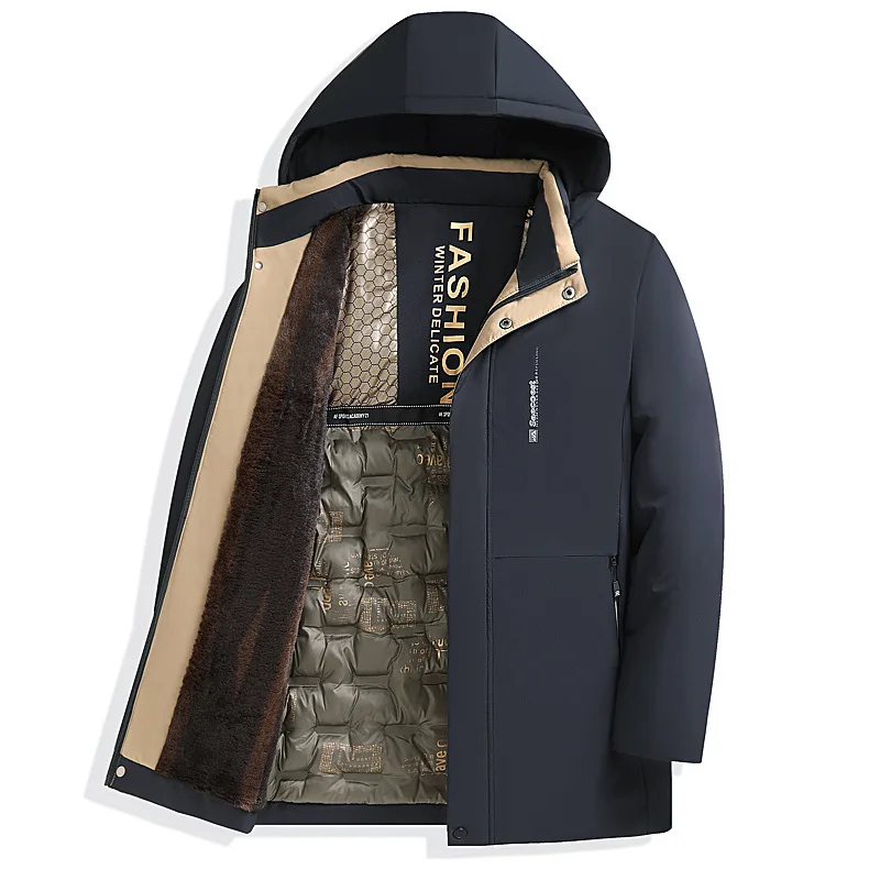 Мужская пуховая куртка с капюшоном на хлопковой подкладке - Фотография_3