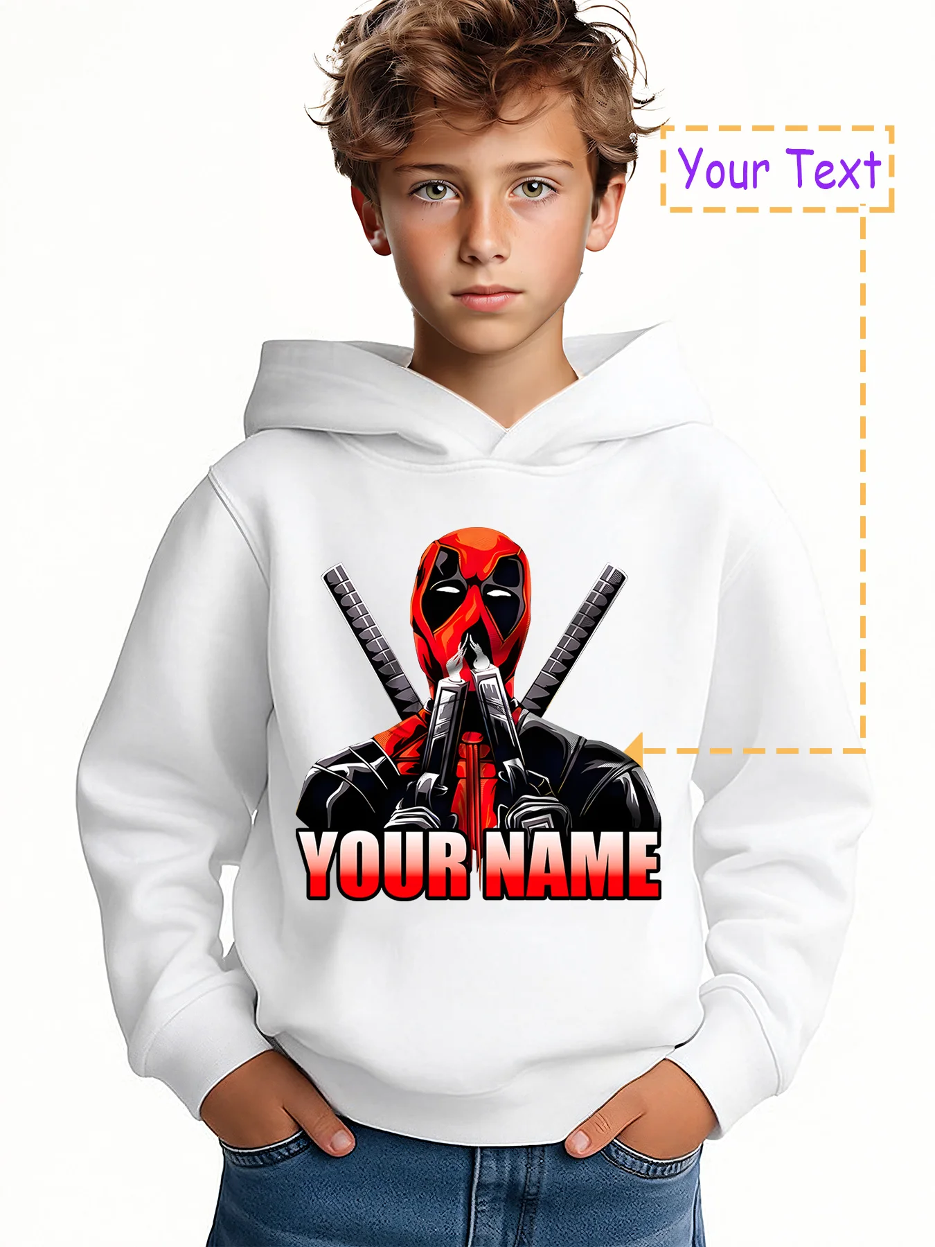 Miniso cool deadpool hoodie — двойные - Фотография_3