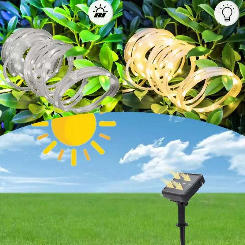 Уличный солнечный веревочный светильник - Фотография_4