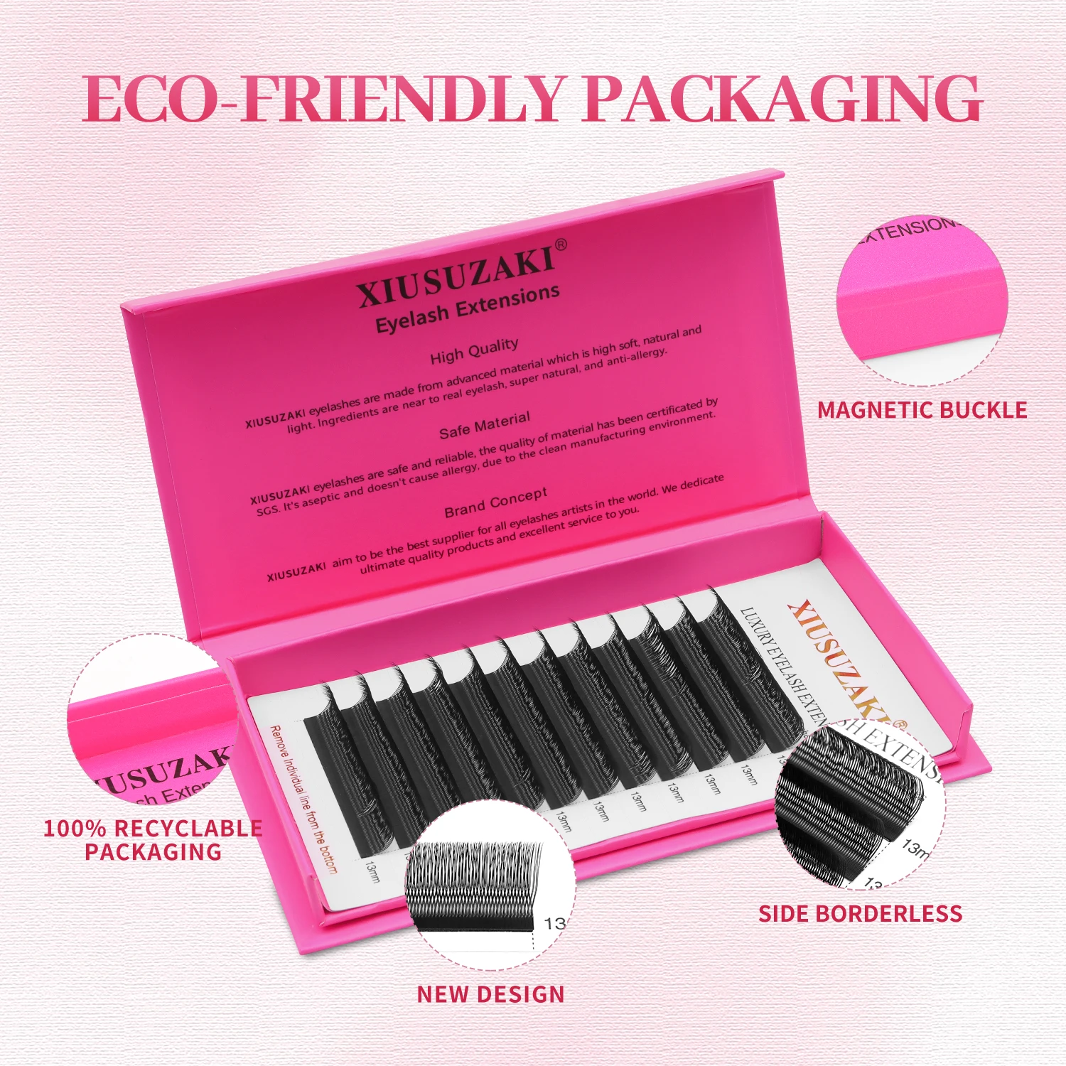 Xiusuzaki u-образные наращивание ресниц с параллельными цветами - Фотография_5