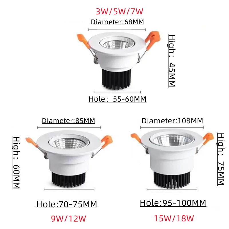 Новые светодиодные потолочные светильники с регулируемым углом наклона cob - Фотография_5