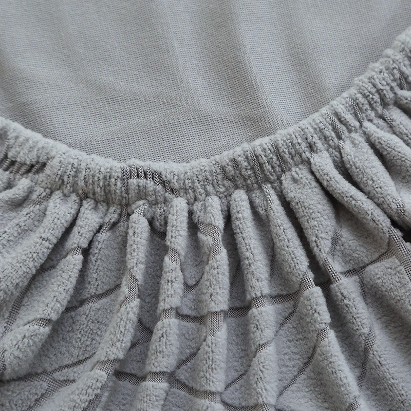 Жаккардовый чехол на стул с листьями - Фотография_5