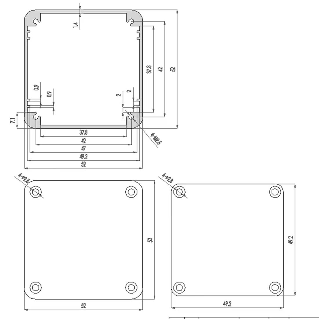 Алюминиевый корпус 52x52x8 0 мм/56x56x10 0 мм - Фотография_4