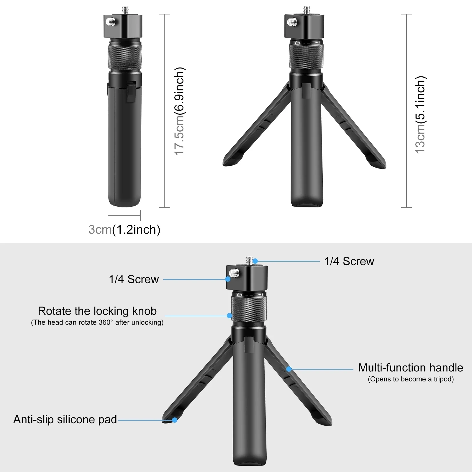 Maxgo с поворотной ручкой для insta360 x4/x3/x2/dji/gopro 13 - Фотография_2