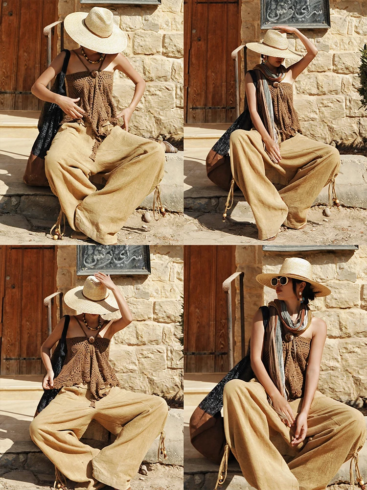 Tiyihailey — широкие длинные льняные брюки для женщин - Фотография_5