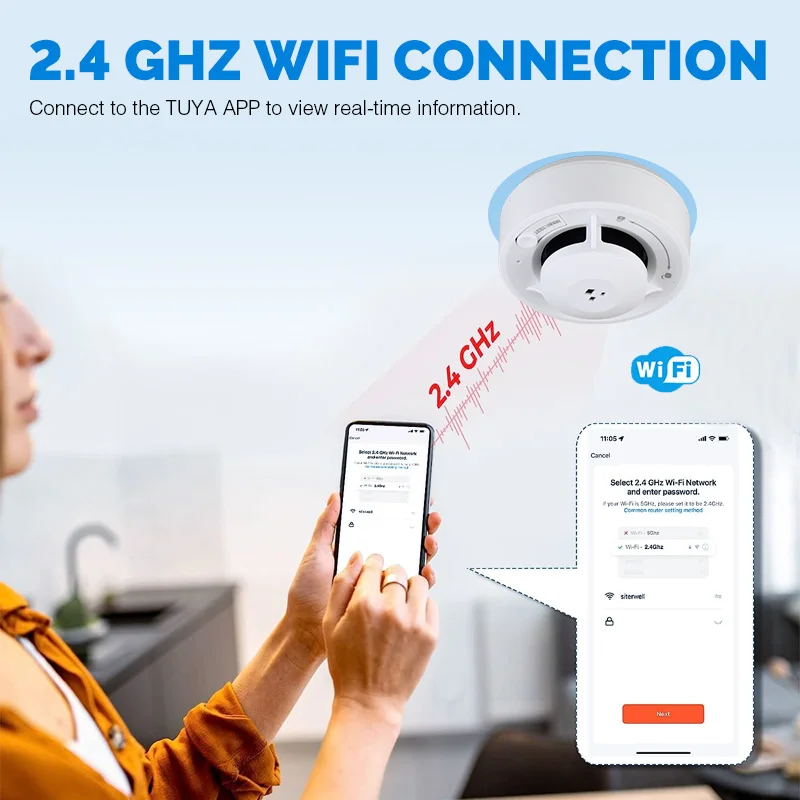 Умный детектор дыма tuya wi-fi - Фотография_2