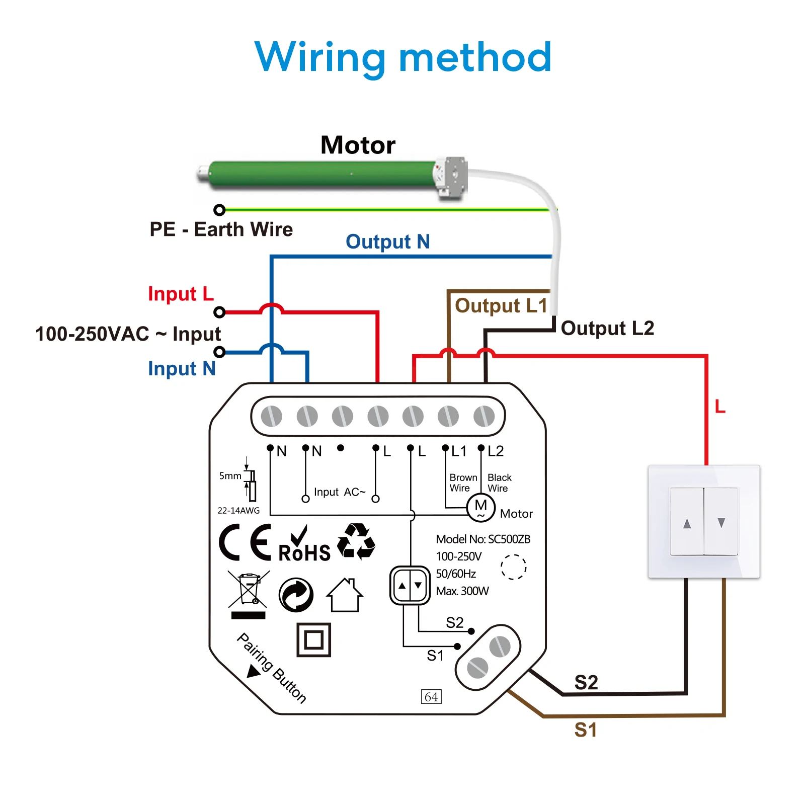 Zigbee рольставни жалюзи переключатель - Фотография_6
