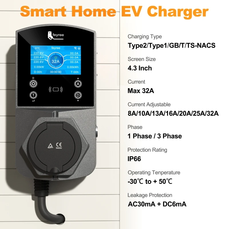 Feyree type2 ev зарядное устройство - Фотография_3