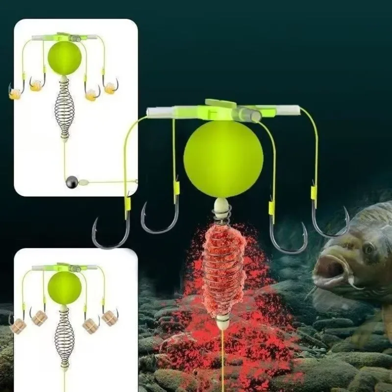 Клетка для рыболовной приманки с четырьмя крючками - Фотография_2