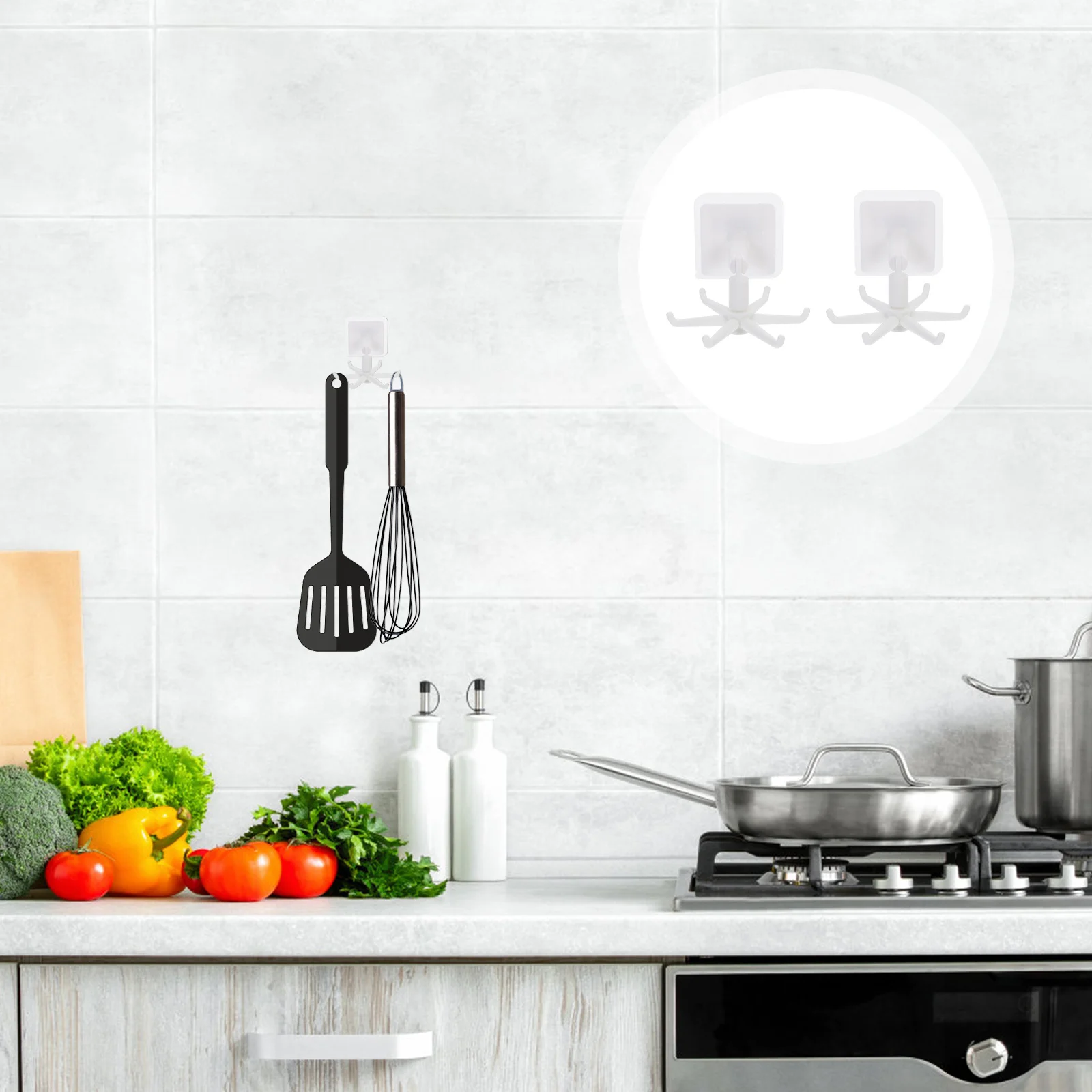 Вращающаяся вешалка для посуды с несколькими когтями - Фотография_6