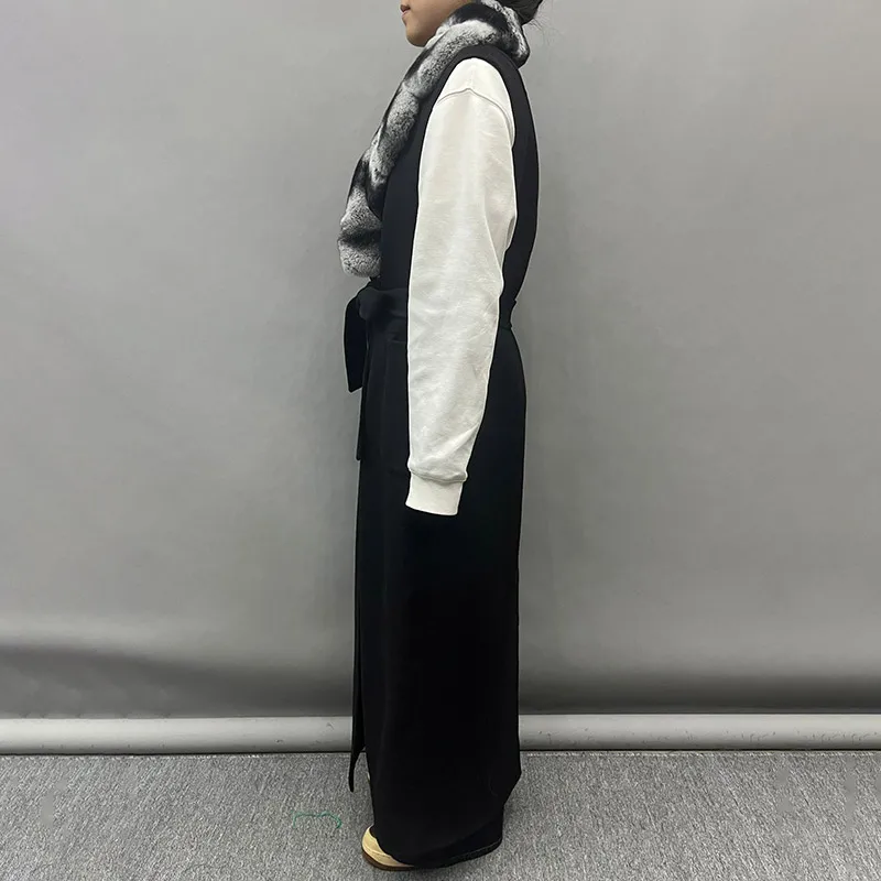 Женский шерстяной плащ со съемным - Фотография_3