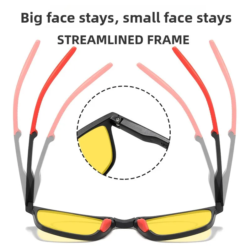 Стильные портативные складные очки с оранжево-красными линзами - Фотография_3