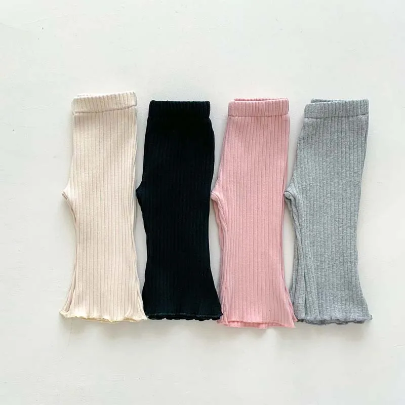 Детские брюки, весенне-осенние однотонные расклешенные брюки для девочек - Фотография_6