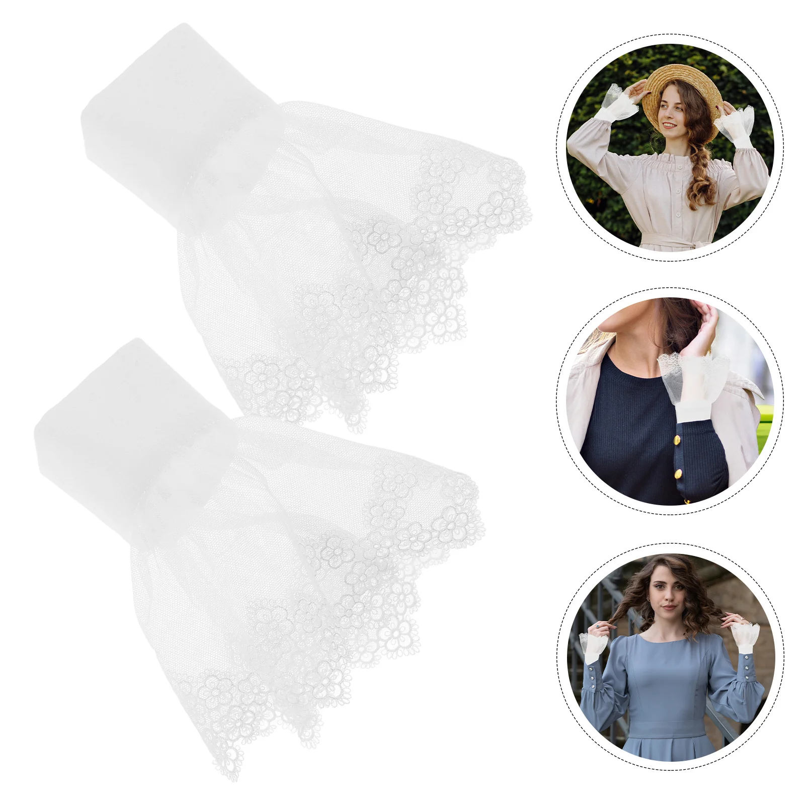 1 пара кружевных манжет на запястьях для женщин и девочек