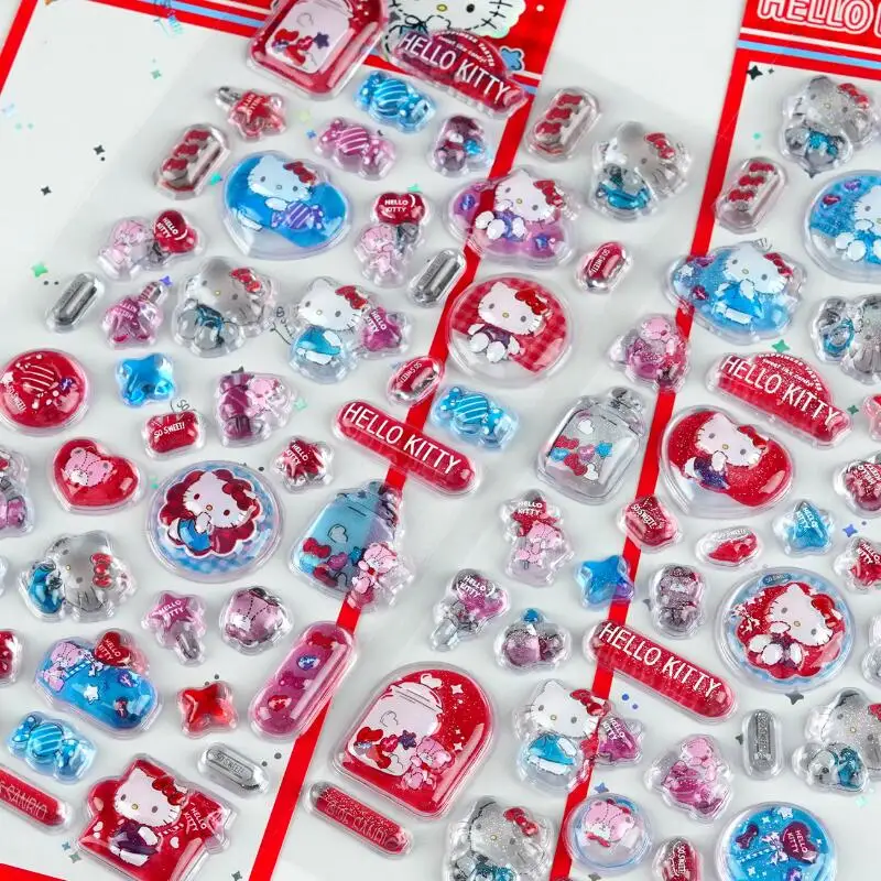 Новые наклейки sanrio candy can hello kitty с кристаллами - Фотография_3