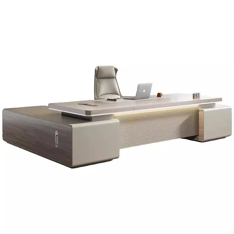 Простой современный офисный стол и стул для босса - Фотография_5